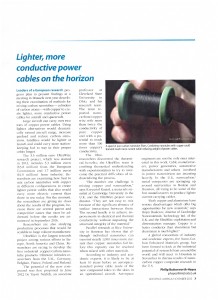 An article about UltraWire in Aerospace America, Nov 2015, page 7
